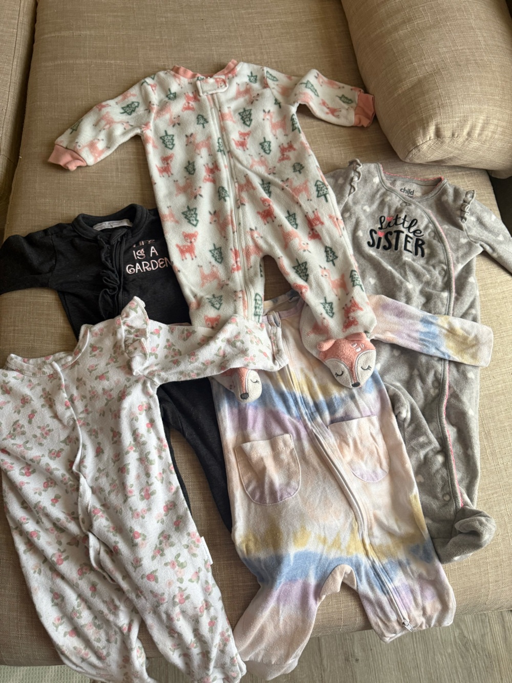Babygirl sleeper pajama bundle